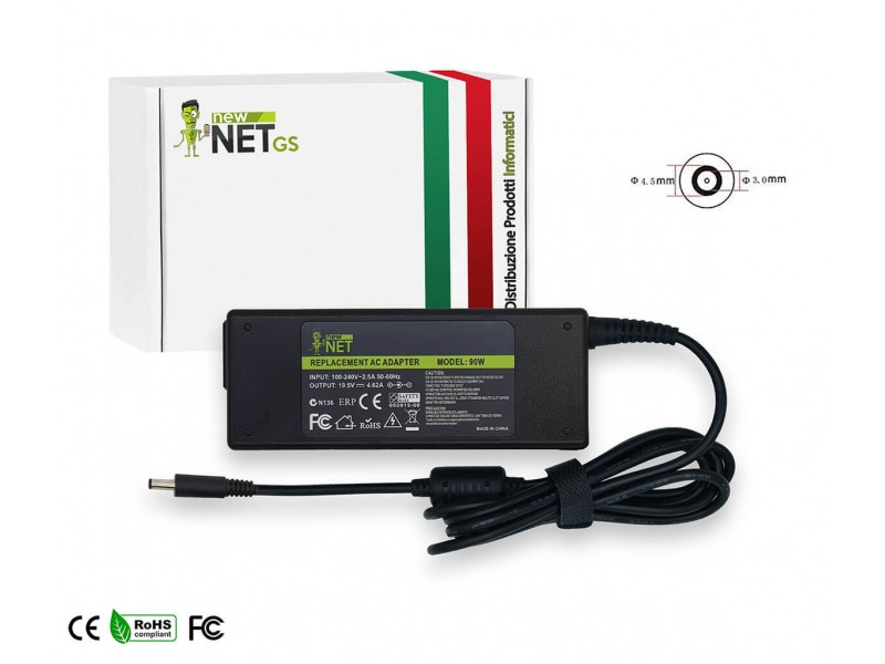 Alimentatore New Net per Dell 90W – 19.5 V / 4.62 A – 4.5 x 3.0 mm