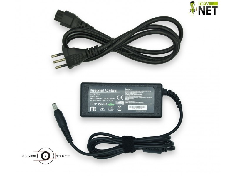 Alimentatore New Net per Samsung 60W – 19 V / 3.16 A – 5.5 x 3.0 mm