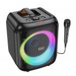 Altoparlante Speaker Karaoke Bluetooth HOCO HA1 LED RGB con microfono Nero