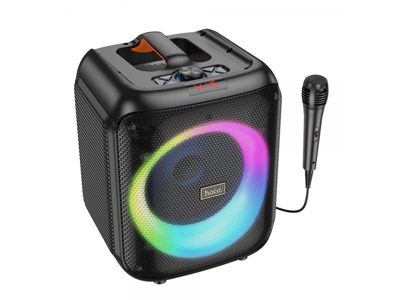 Altoparlante Speaker Karaoke Bluetooth HOCO HA1 LED RGB con microfono Nero