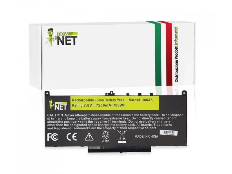 Batteria New Net per Dell Latitude E7270 55Wh – 7.6 V / 7200 mAh