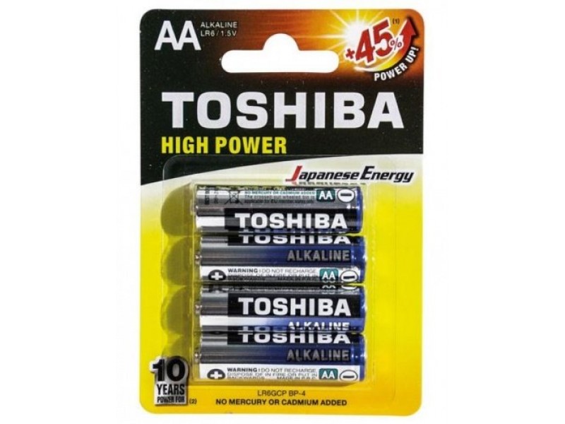 Batterie Alcaline Toshiba AA 1.5V LR6 4PZ