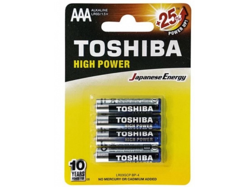 Batterie Alcaline Toshiba AAA 1.5V LR03 4PZ