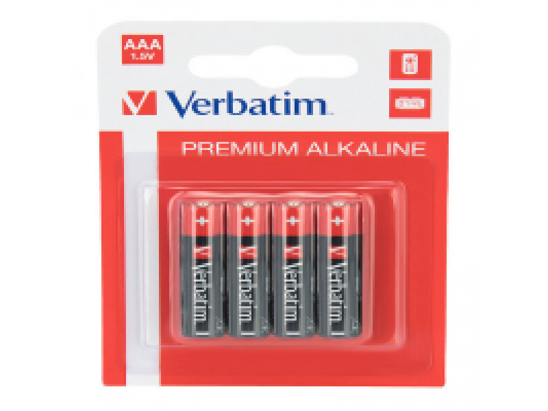 Batterie Alcaline Verbatim AAA 1.5V LR03 4PZ