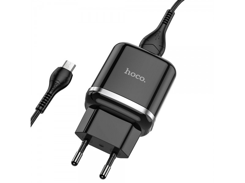 Caricabatterie USB HOCO N3 + Cavo Micro USB 1MT QC 3.0 18W 3A Nero