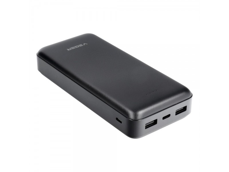 Powerbank VEGER A20 20000mAh 2xUSB + Tipo C + MicroUSB Nero