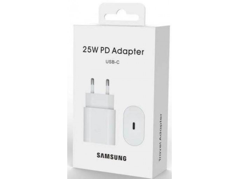 Caricabatterie Samsung EP-TA800 FastCharge USB-C 25W 3A QC Bianco