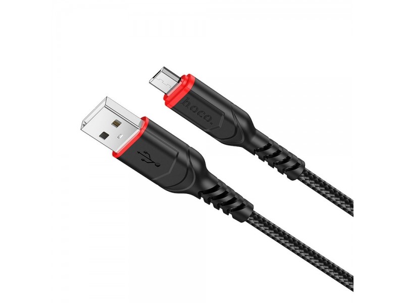 Cavo USB-A Micro USB HOCO X59 Nylon 2.4A 1Mt Nero