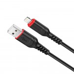 Cavo USB-A to Lightning HOCO X59 Nylon 2.4A 1Mt Nero