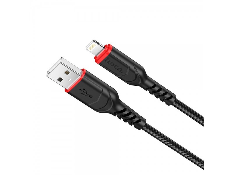 Cavo USB-A to Lightning HOCO X59 Nylon 2.4A 1Mt Nero