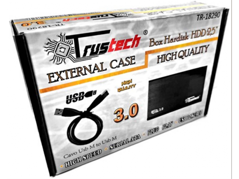 Box Esterno 2.5'' HDD SATA USB 3.0 Trustech TR-18290 Black