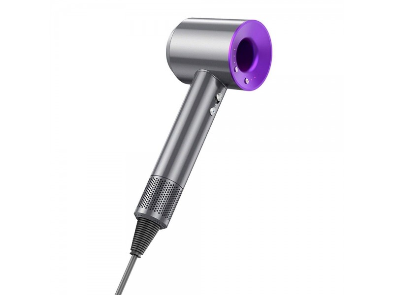 Asciugacapelli Professionale HOCO HP11 PLUS con motore digitale ionizzante 1600W Viola Silver 