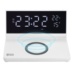 Sveglia Orologio Digitale SGS SCLOCK con ricarica Wireless White